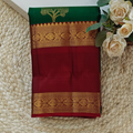 Pure Kanchipuram Handloom Silk Saree – Green & Maroon