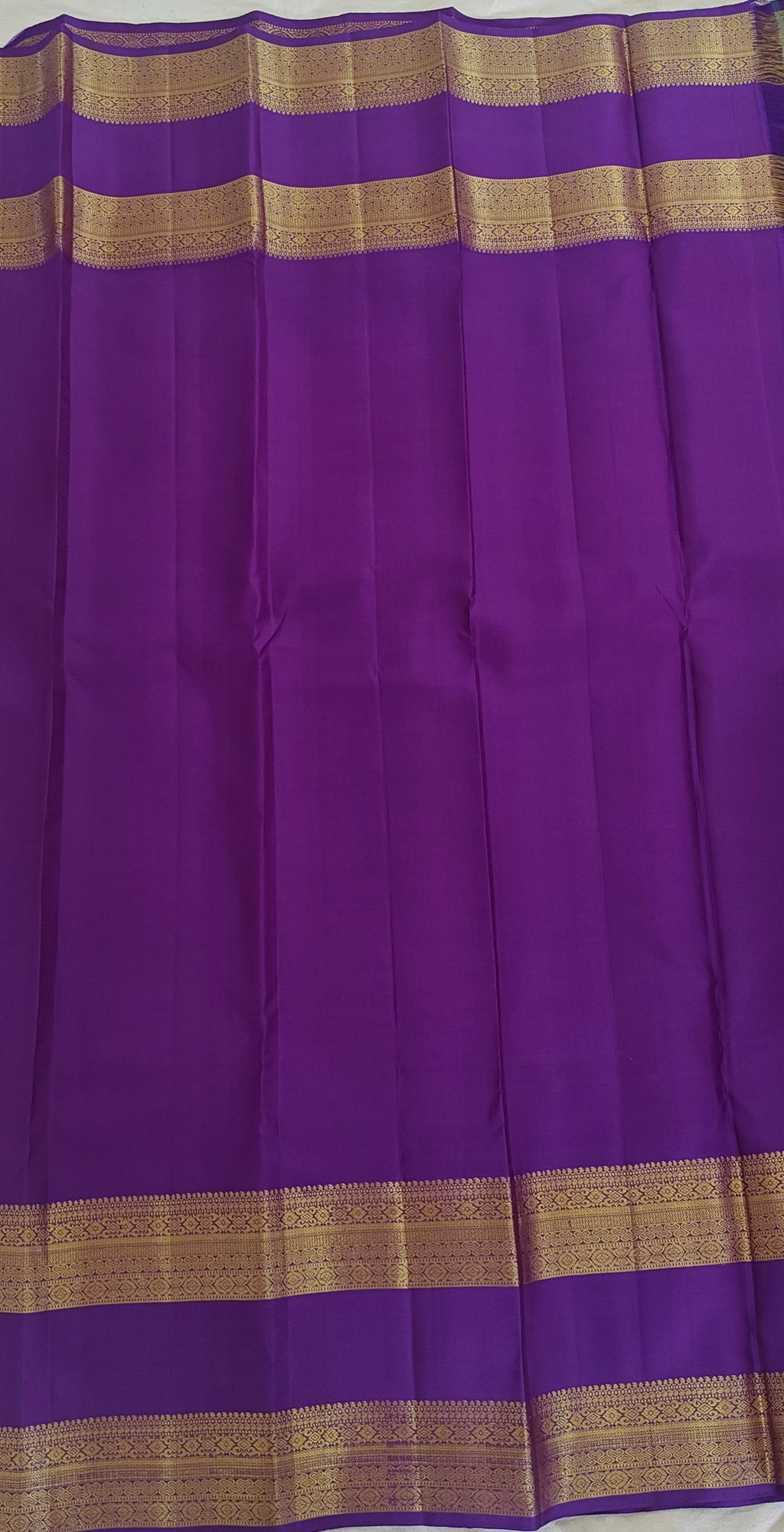 Pure Kanchipuram Handloom Silk Saree – Lime Green & Purple