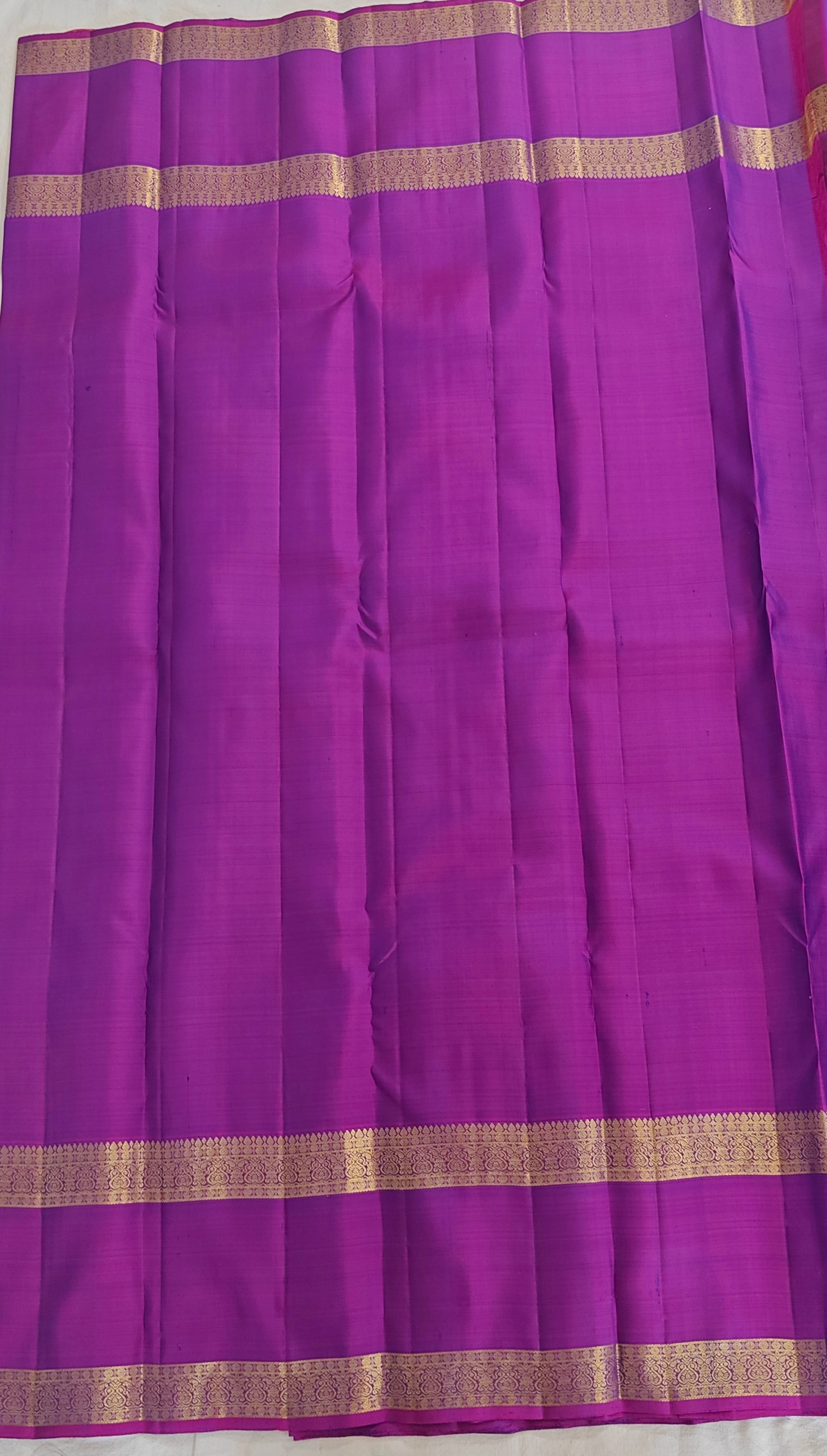 Pure Kanchipuram Handloom Silk Saree – Blue & Purple