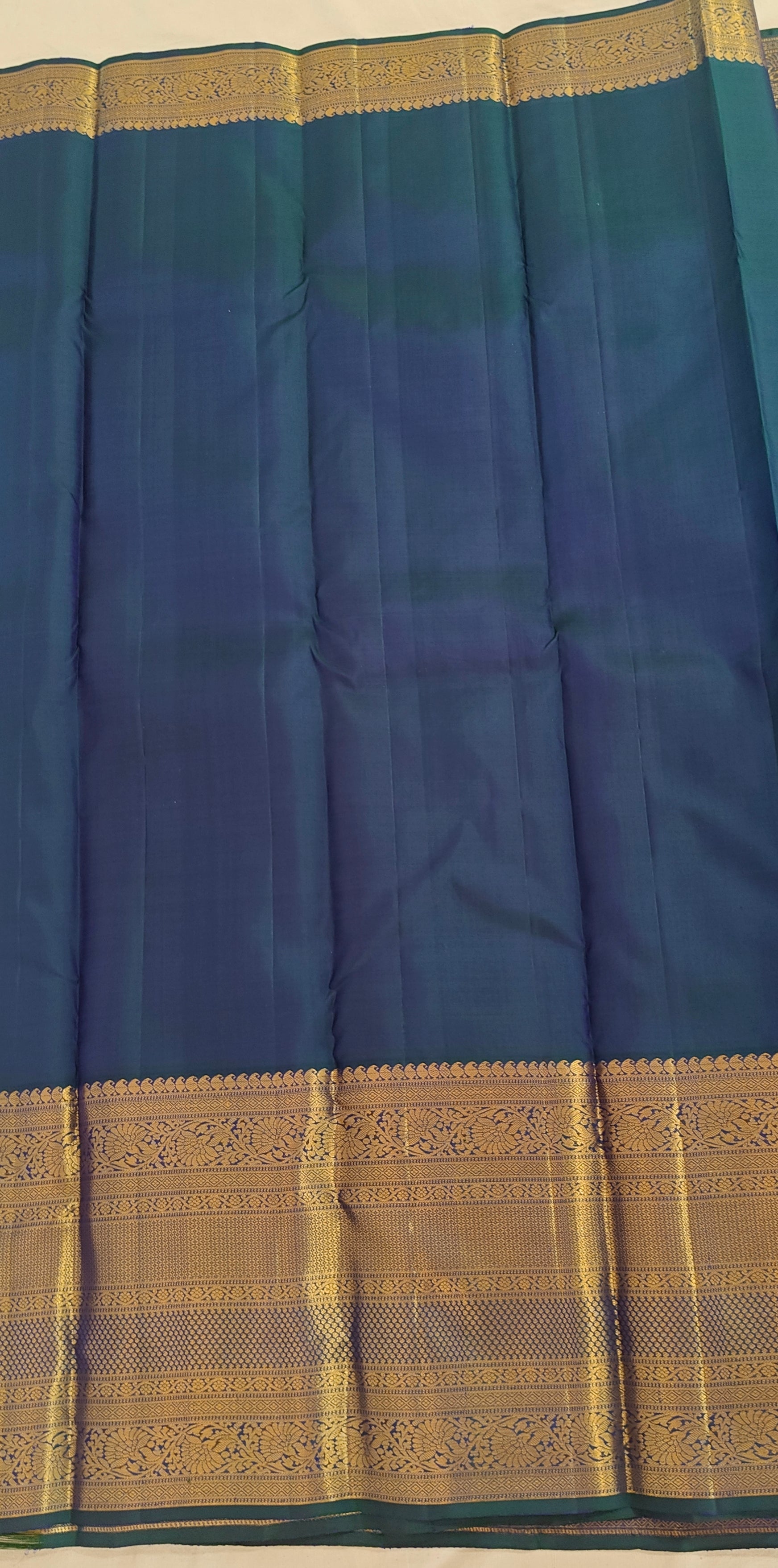 Pure Kanchipuram Handloom Silk Saree – Peacock Blue