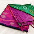 Silk Cotton Saree – Green and Magenta