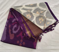 Silk Cotton Saree – Grey & Purple