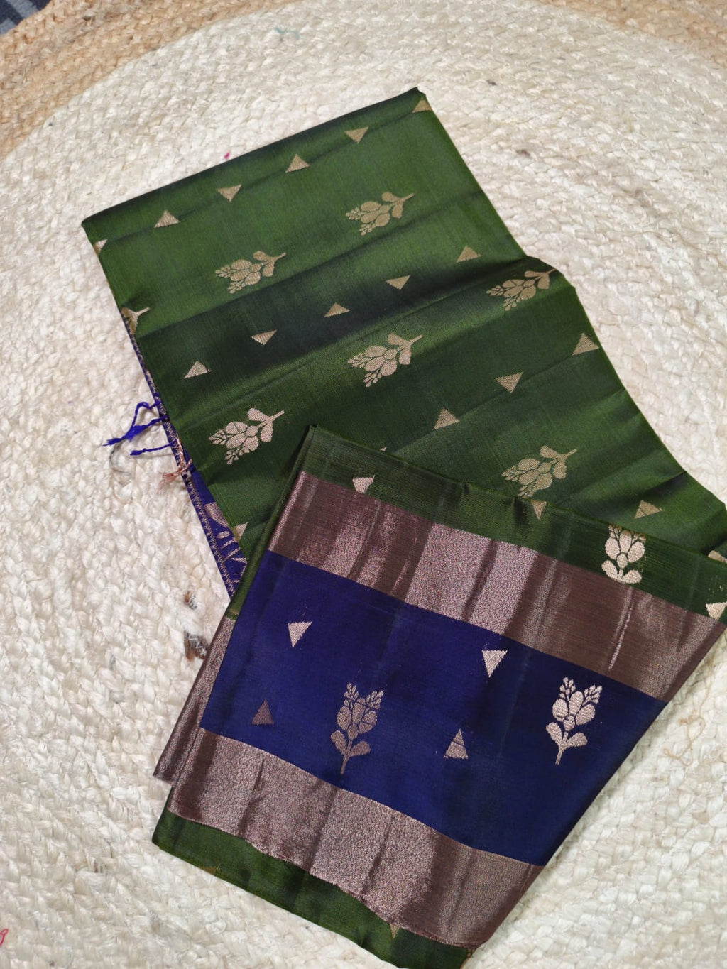 Soft Silk Saree – Green & Blue
