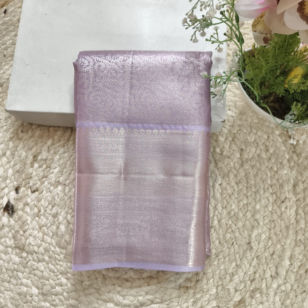 Semi Kanchipuram Tissue Silk Saree- Lilac color