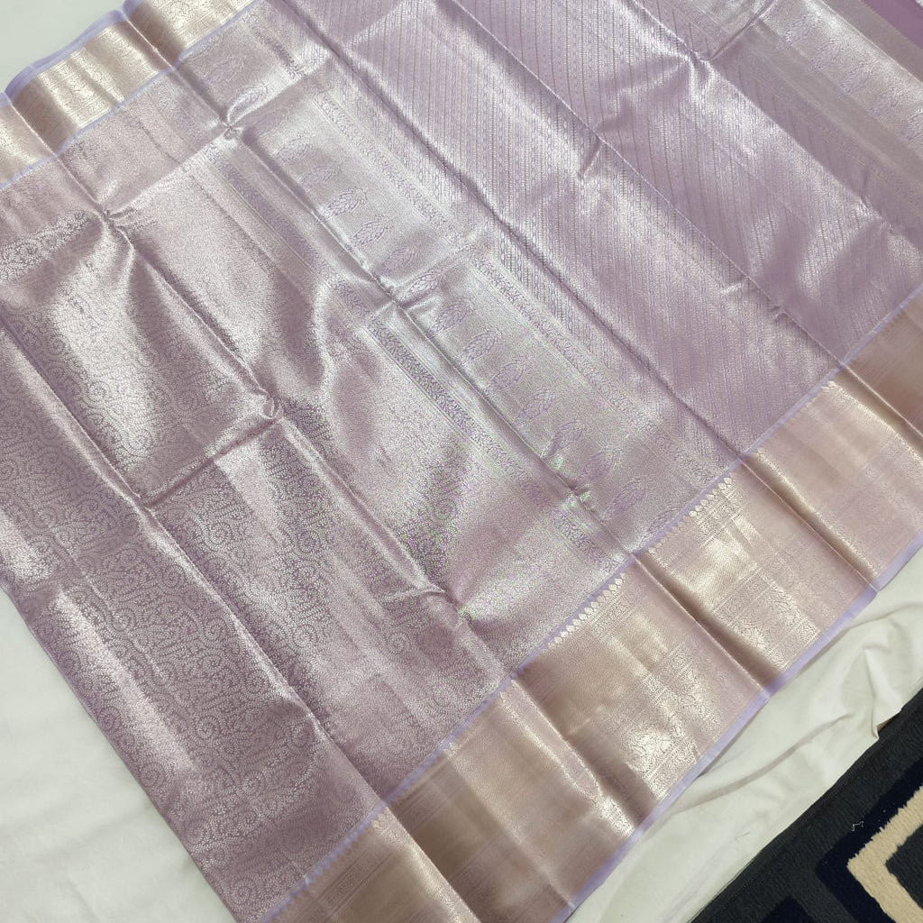 Semi Kanchipuram Tissue Silk Saree- Lilac color