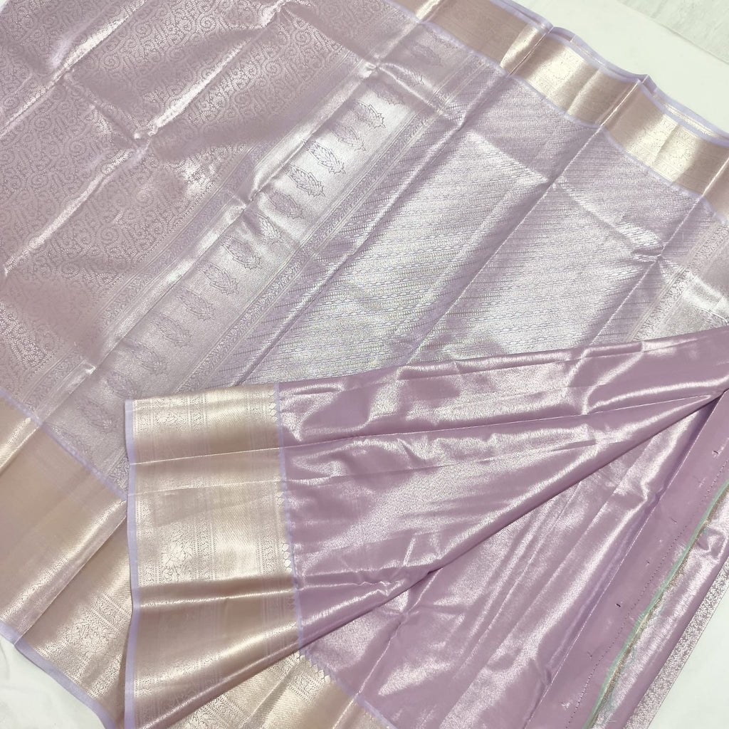 Semi Kanchipuram Tissue Silk Saree- Lilac color