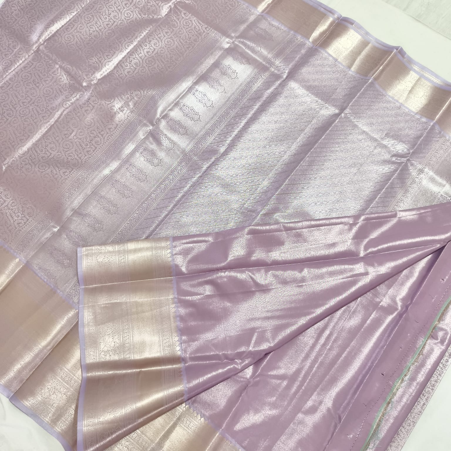 Semi Kanchipuram Tissue Silk Saree- Lilac color