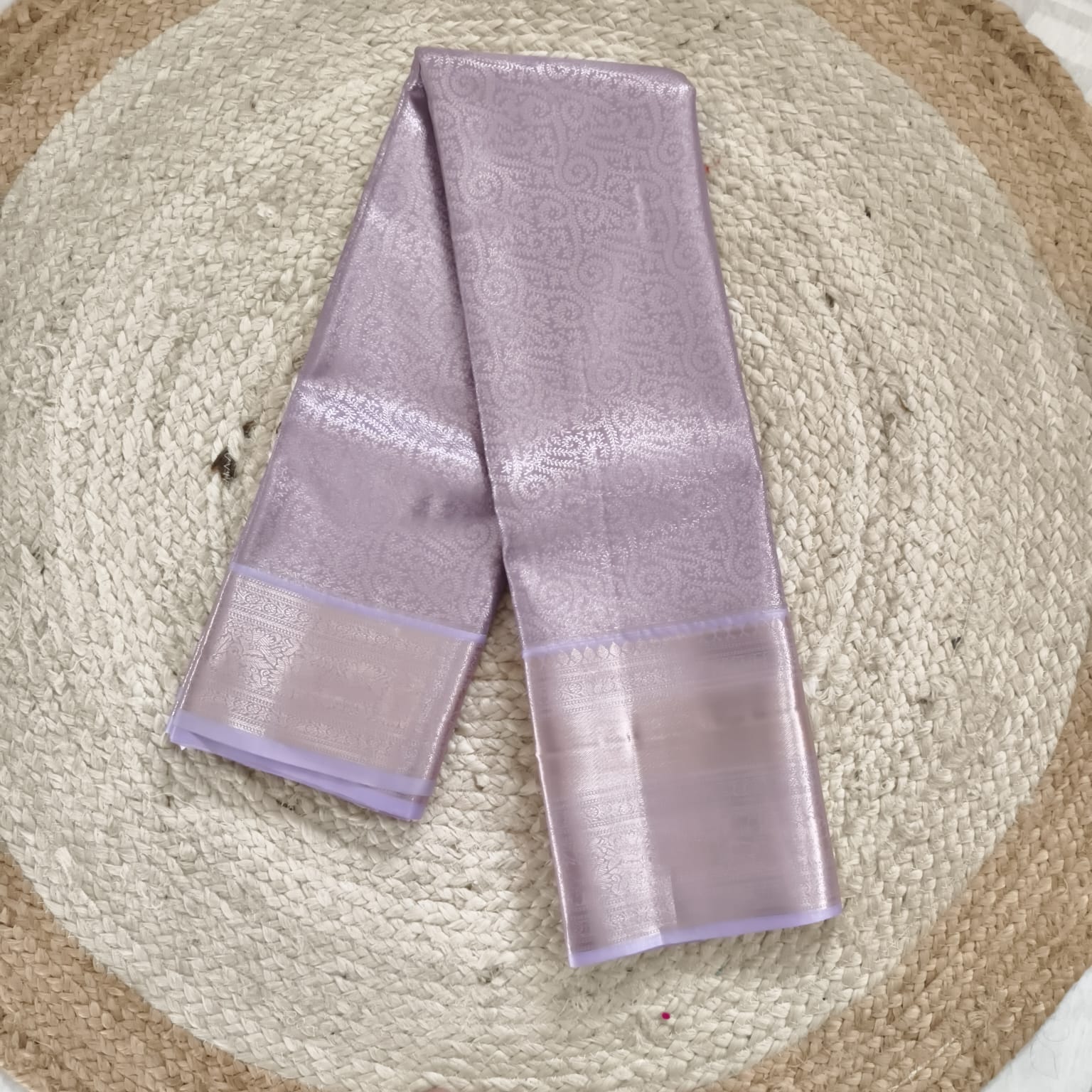 Semi Kanchipuram Tissue Silk Saree- Lilac color