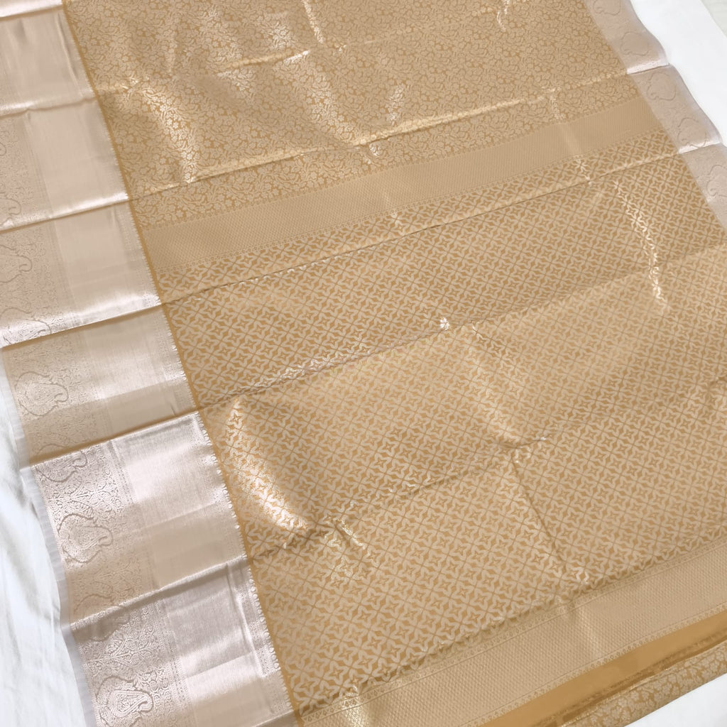 Semi Kanchipuram Tissue Silk Saree- Mustard Gold