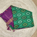 Silk Cotton Saree – Dark Green and Wine