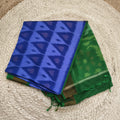 Silk Cotton Saree – Royal Blue and Green