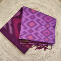 Silk Cotton Saree – Light Purple with Deep Wine