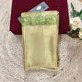 Mint Green and Off White Kanchipuram Brocade Tissue Silk Saree