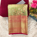 Green and Maroon Kanchipuram Brocade Tissue Silk Saree
