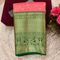 Pink and Green Kanchipuram Brocade Silk Saree