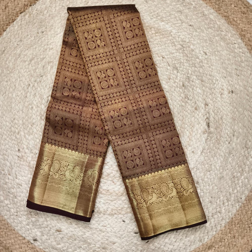 Maroon Kanchipuram Brocade Silk Saree