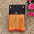 Black and Orange Kanchipuram Silk Saree