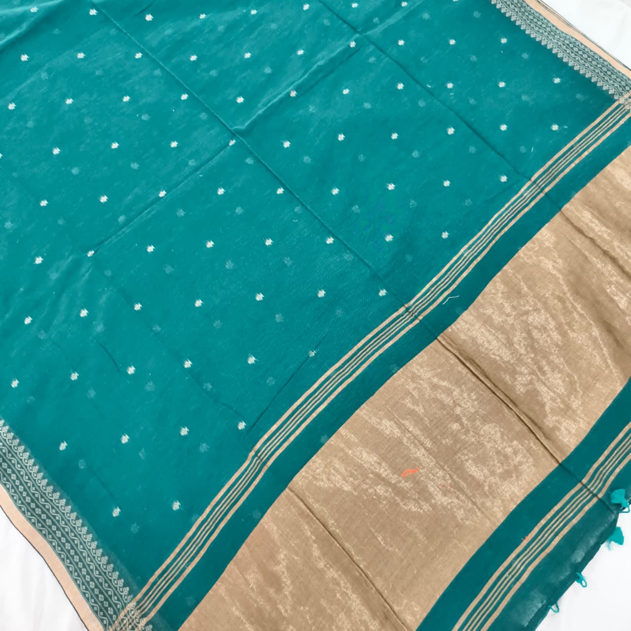 Bengal Cotton Saree- Rama Green