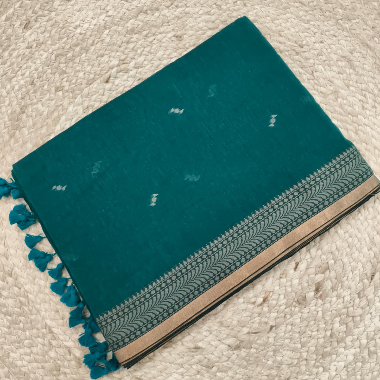 Bengal Cotton Saree- Rama Green