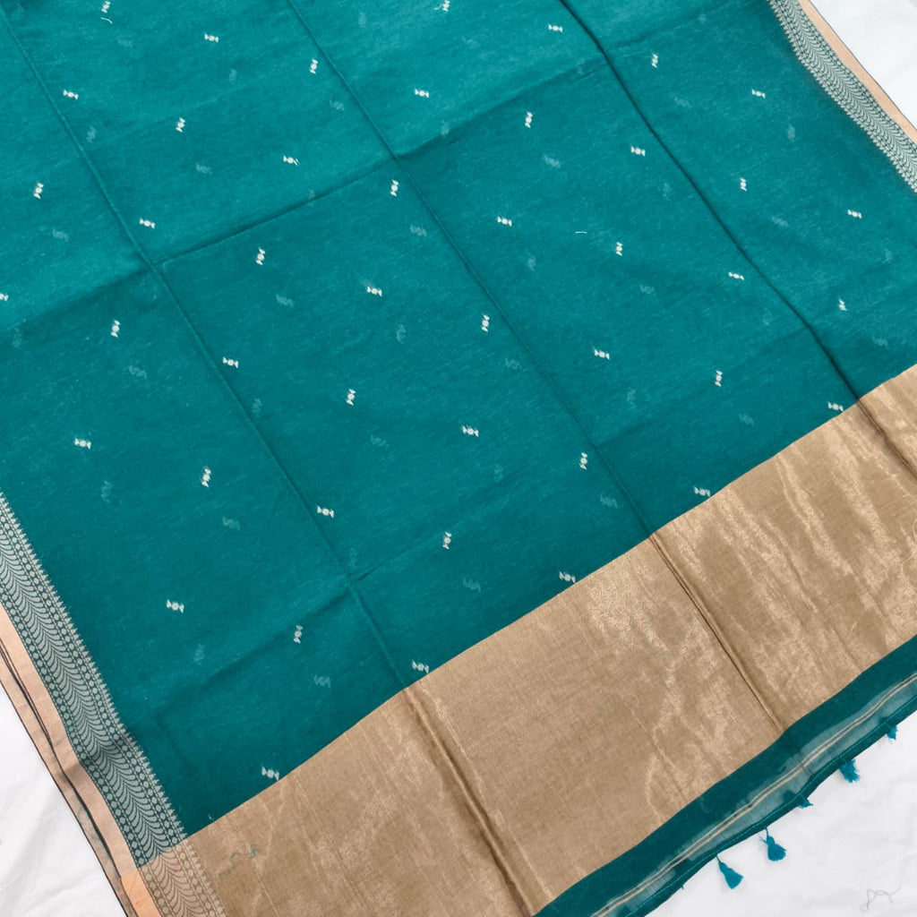Bengal Cotton Saree- Rama Green