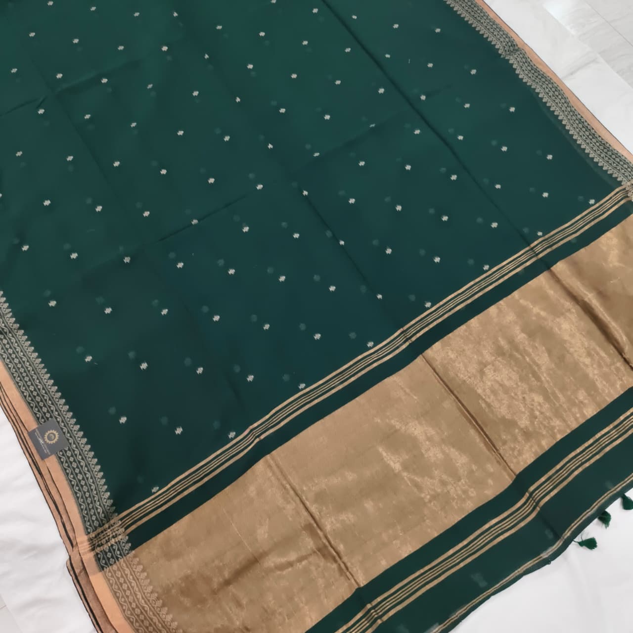 Bengal Cotton Saree- Bottle Green