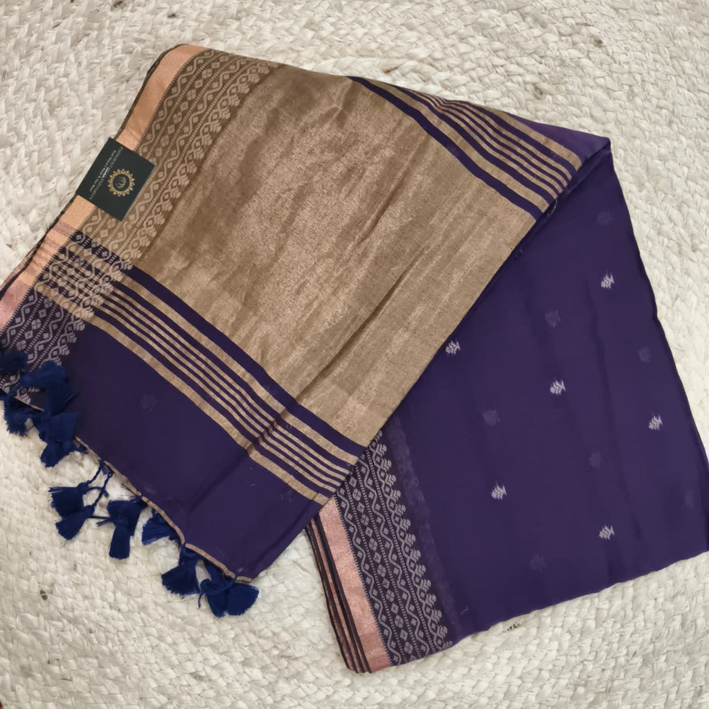 Bengal Cotton Saree- Purple