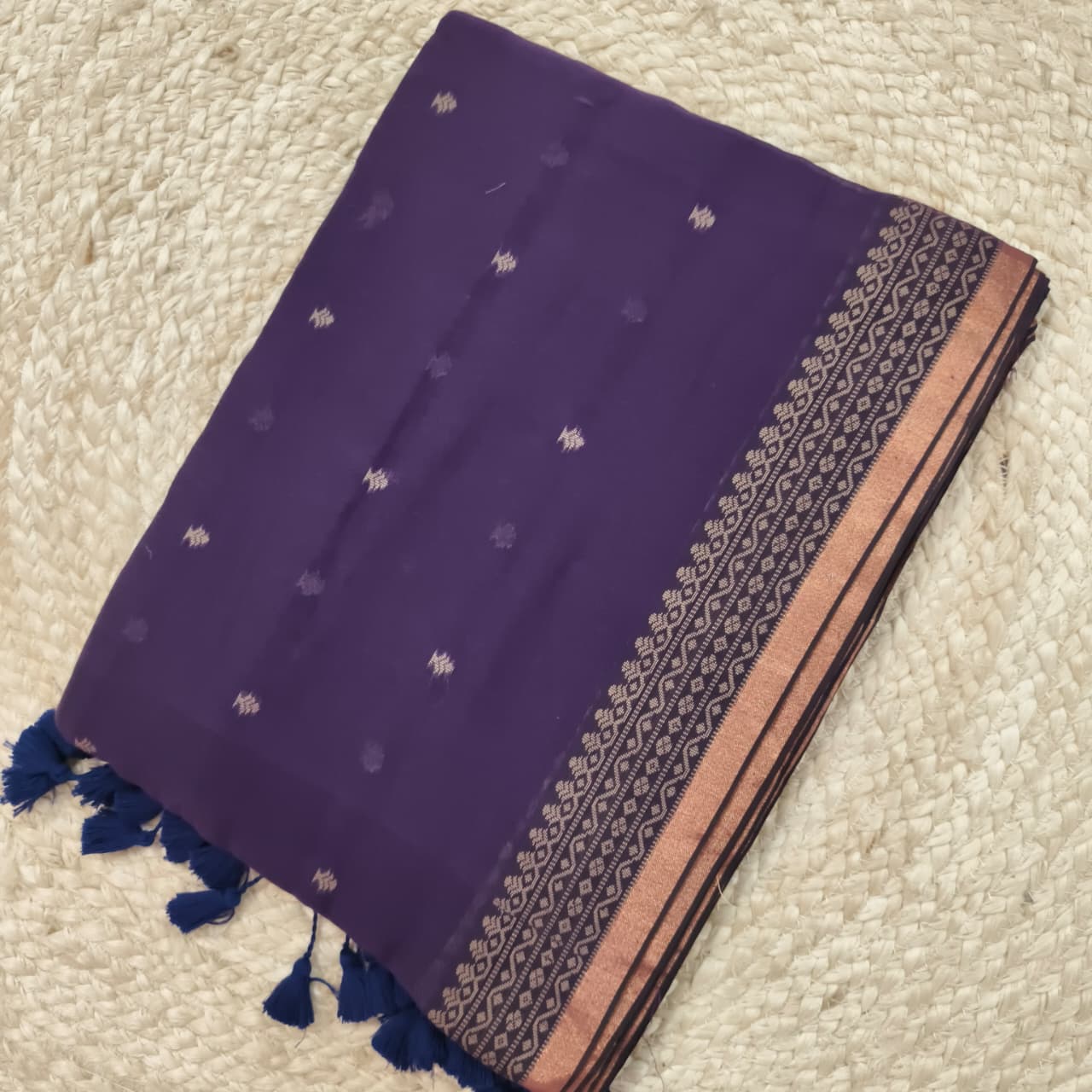 Bengal Cotton Saree- Purple