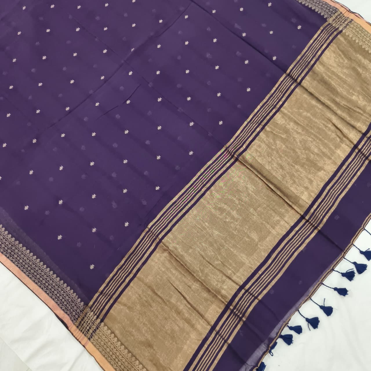 Bengal Cotton Saree- Purple