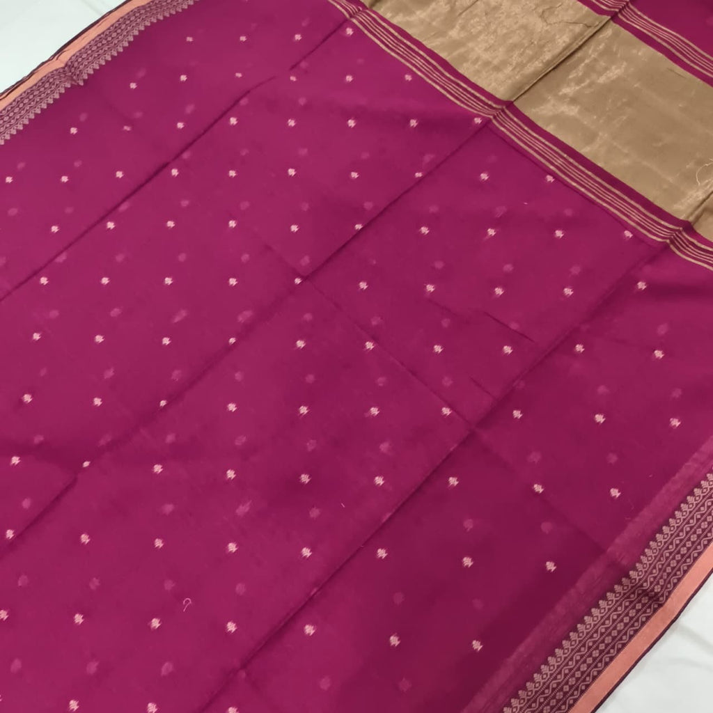 Bengal Cotton Saree- Pink Color