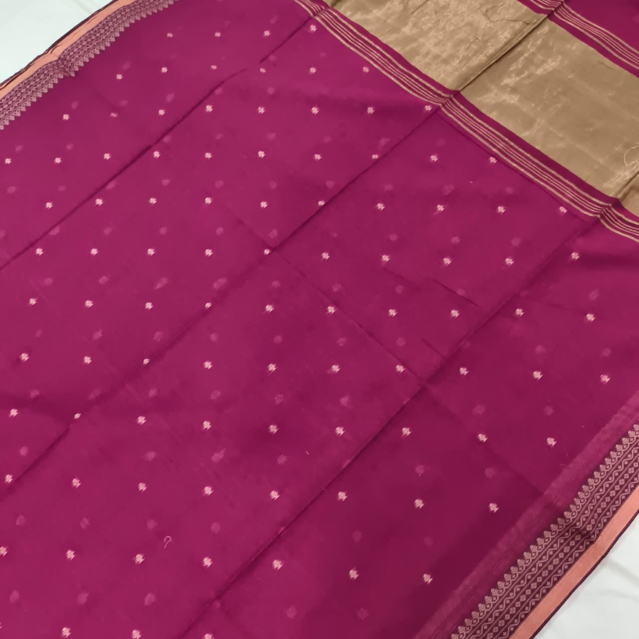 Bengal Cotton Saree- Pink Color
