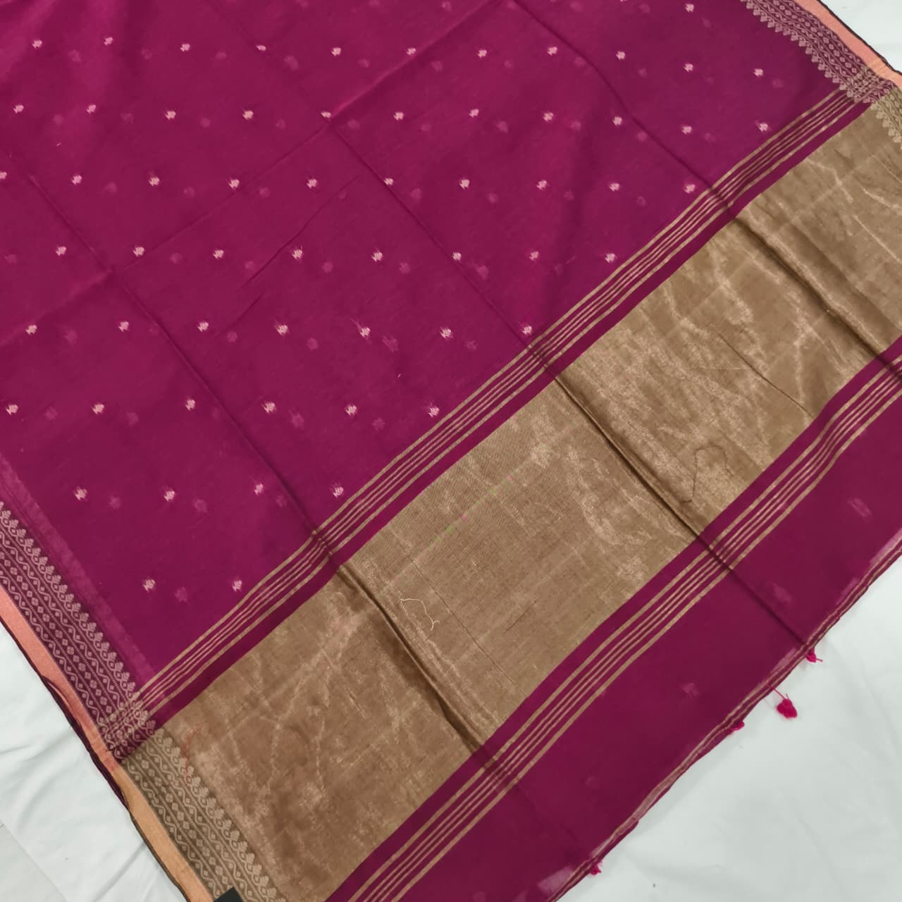 Bengal Cotton Saree- Pink Color