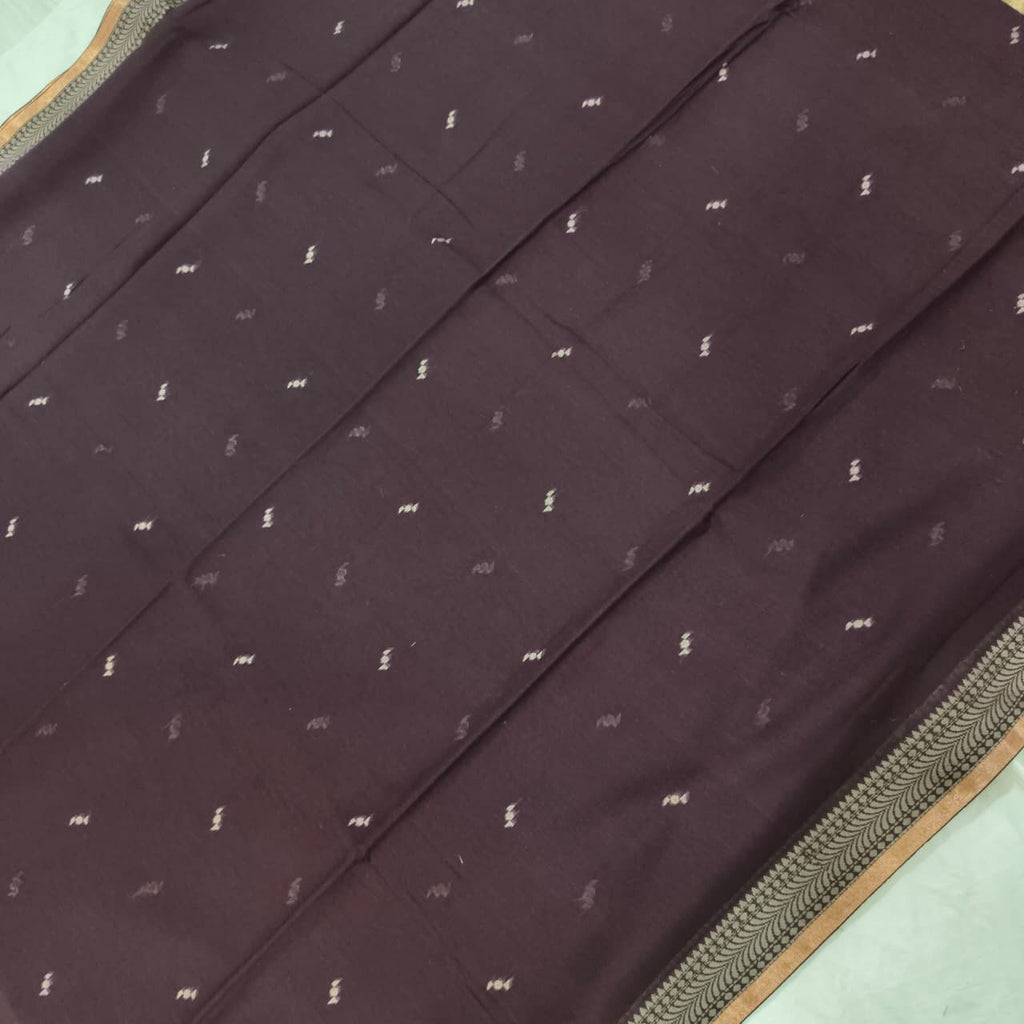 Bengal Cotton Saree- Deep maroon
