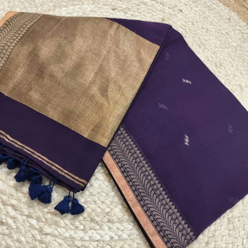 Bengal Cotton Saree- Wine Color