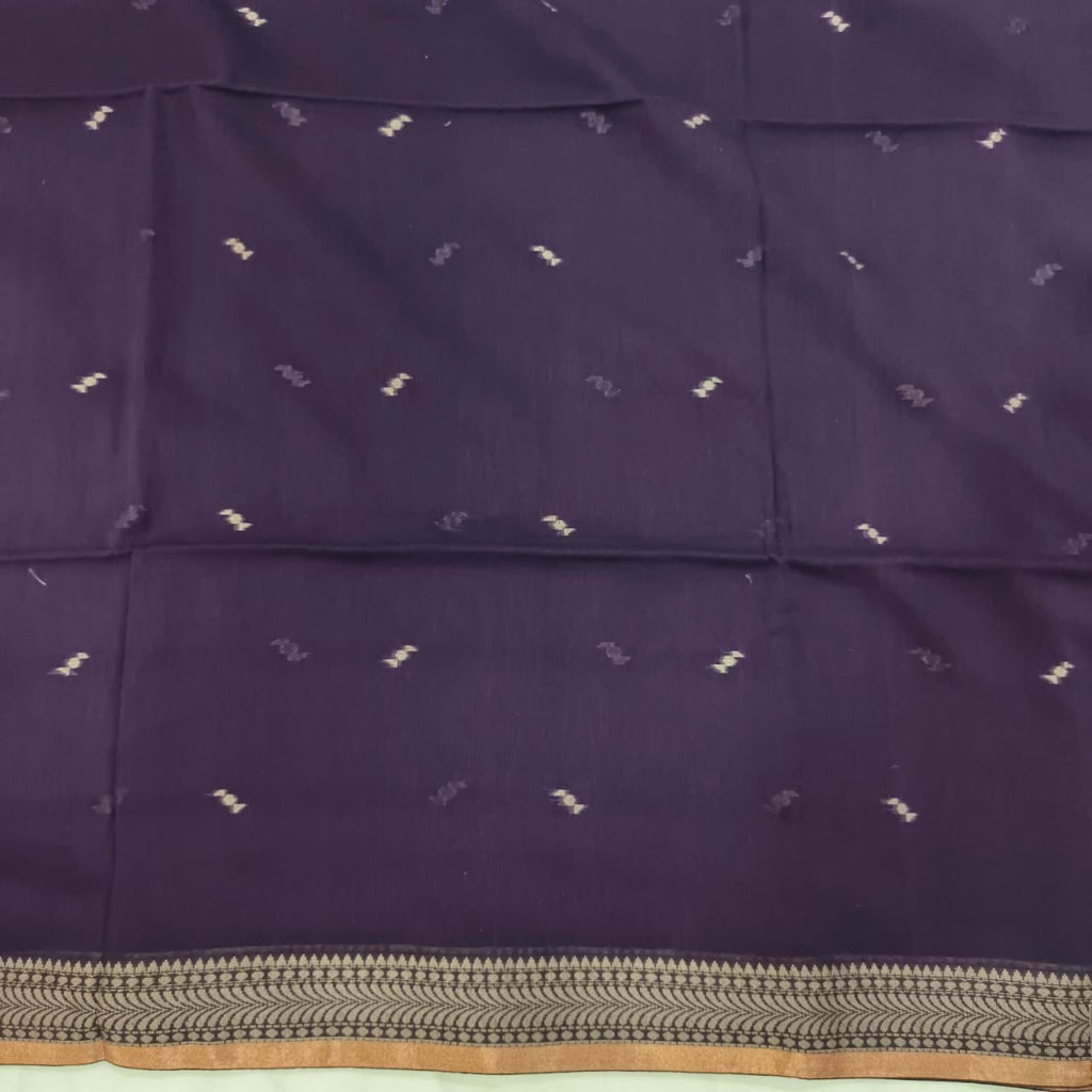 Bengal Cotton Saree- Wine Color