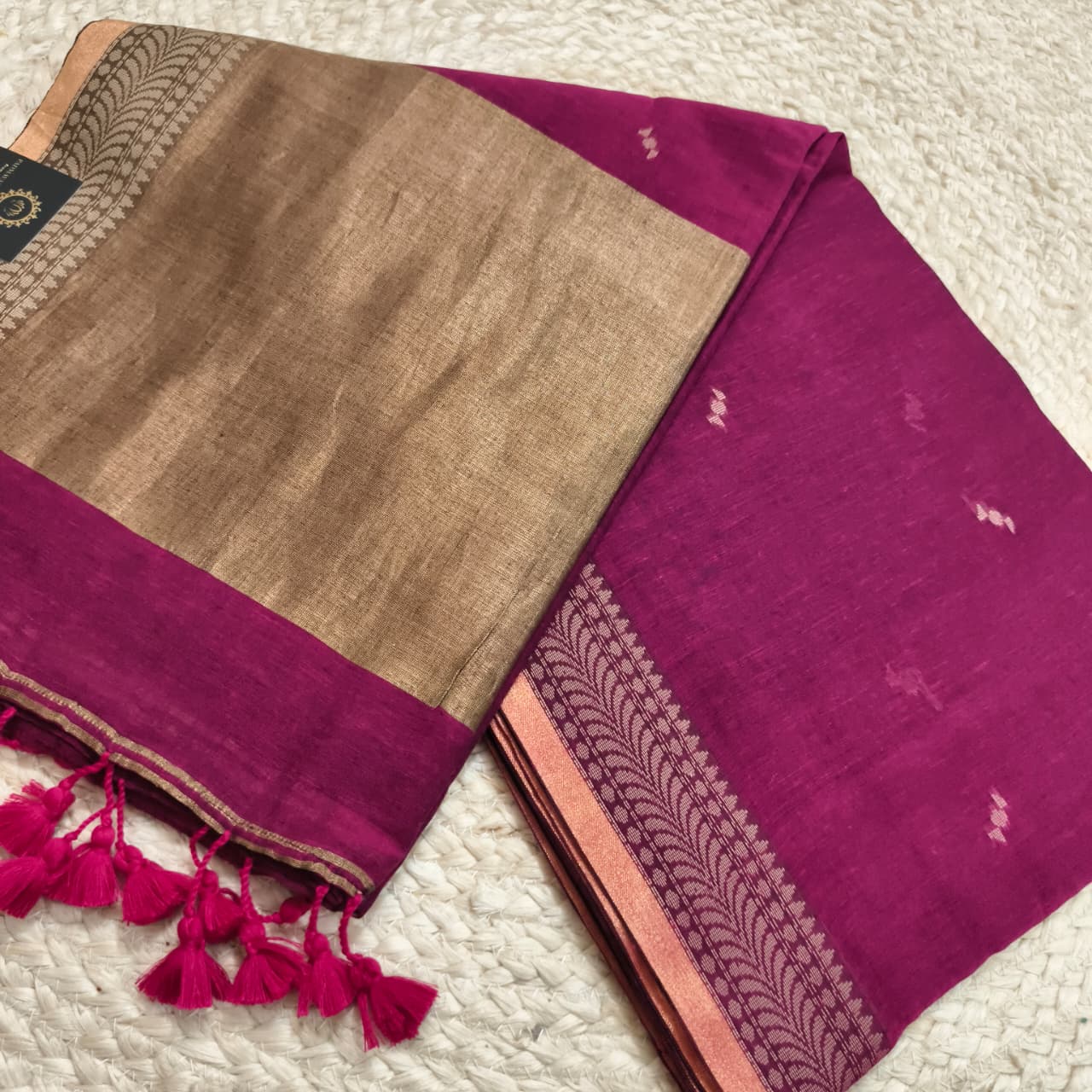 Bengal Cotton Saree- Pink Color