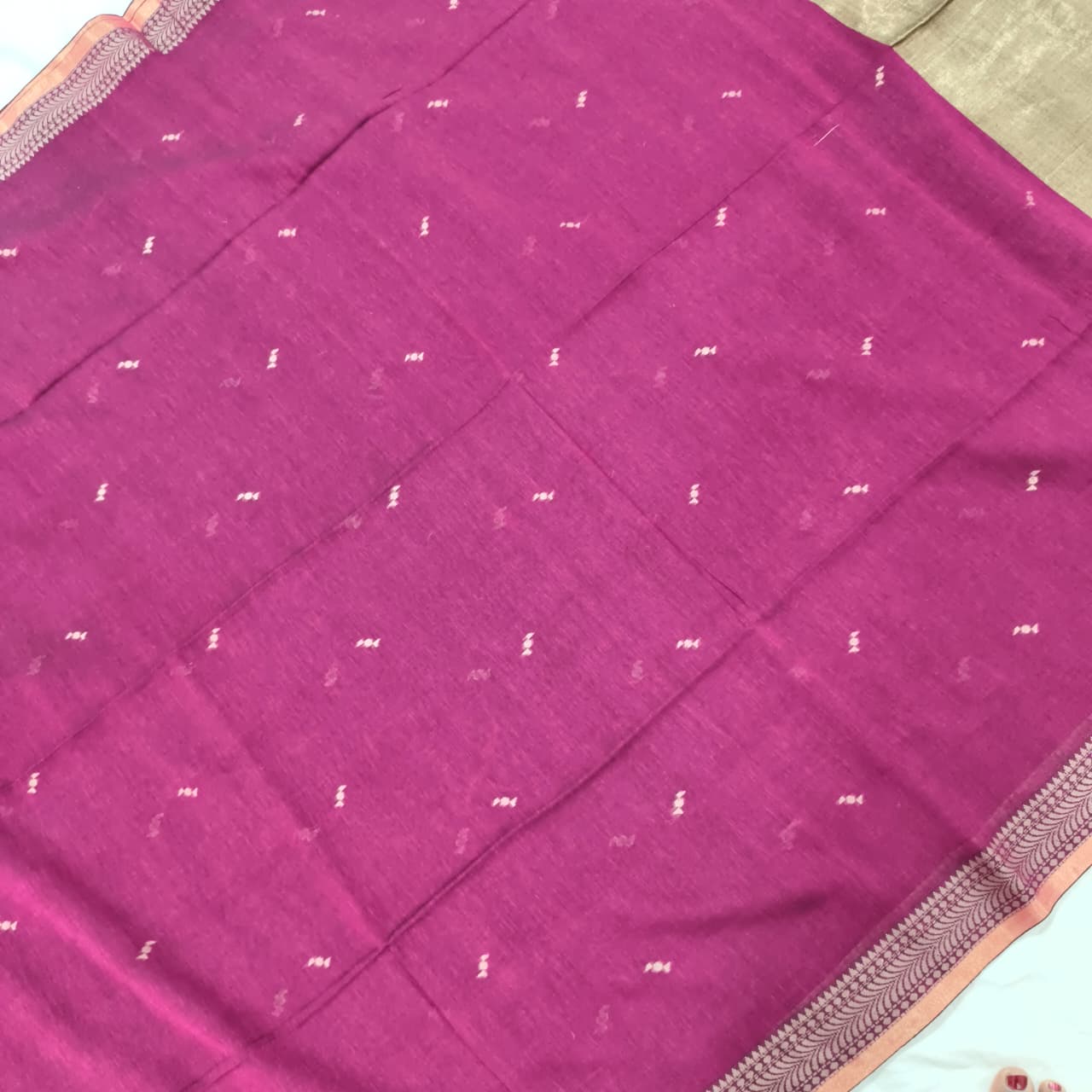 Bengal Cotton Saree- Pink Color
