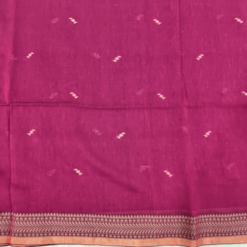 Bengal Cotton Saree- Pink Color