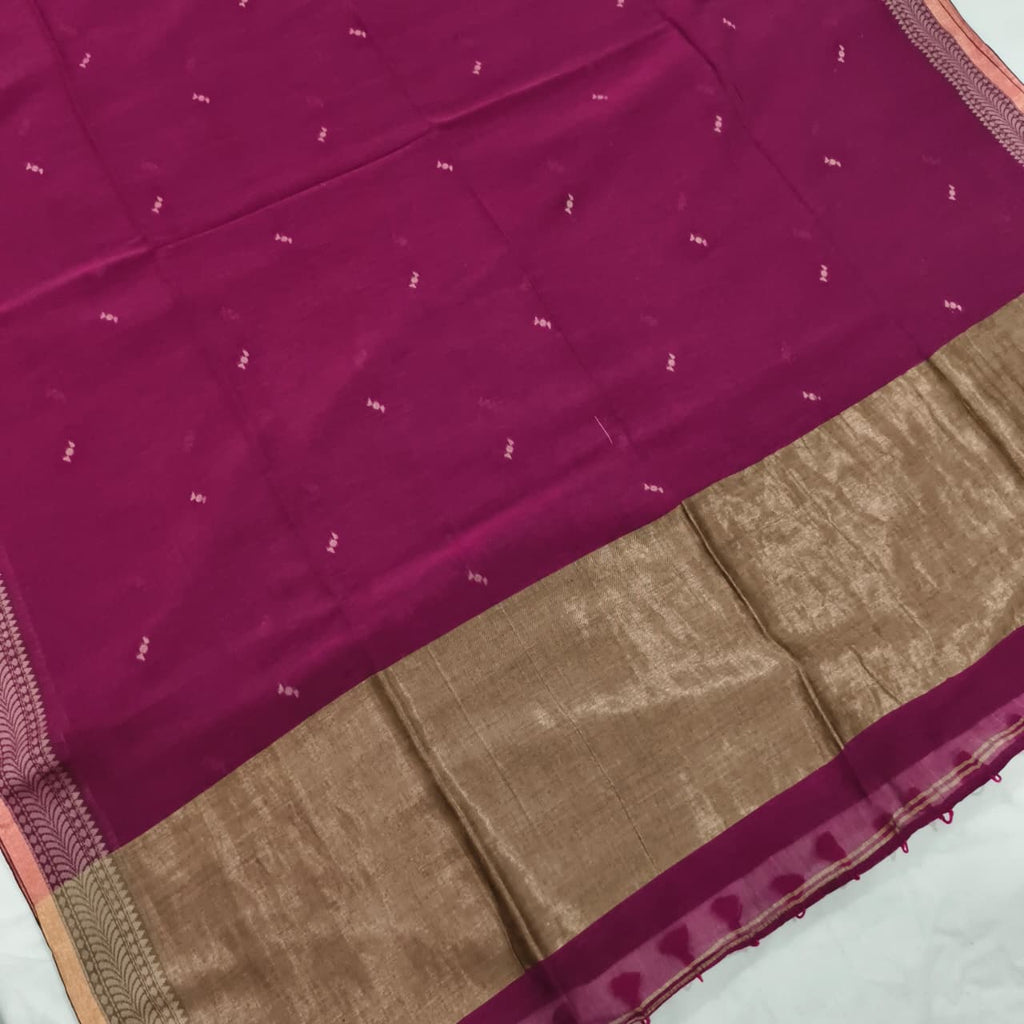 Bengal Cotton Saree- Pink Color