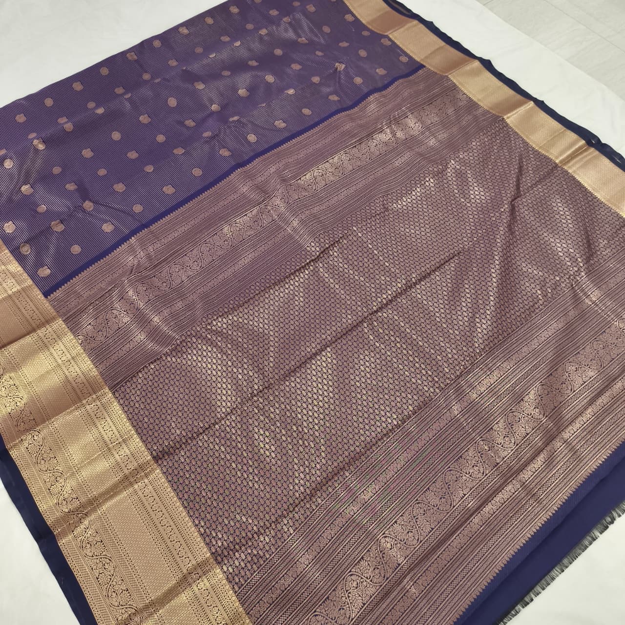 Semi Kanchipuram Silk Saree- Purple