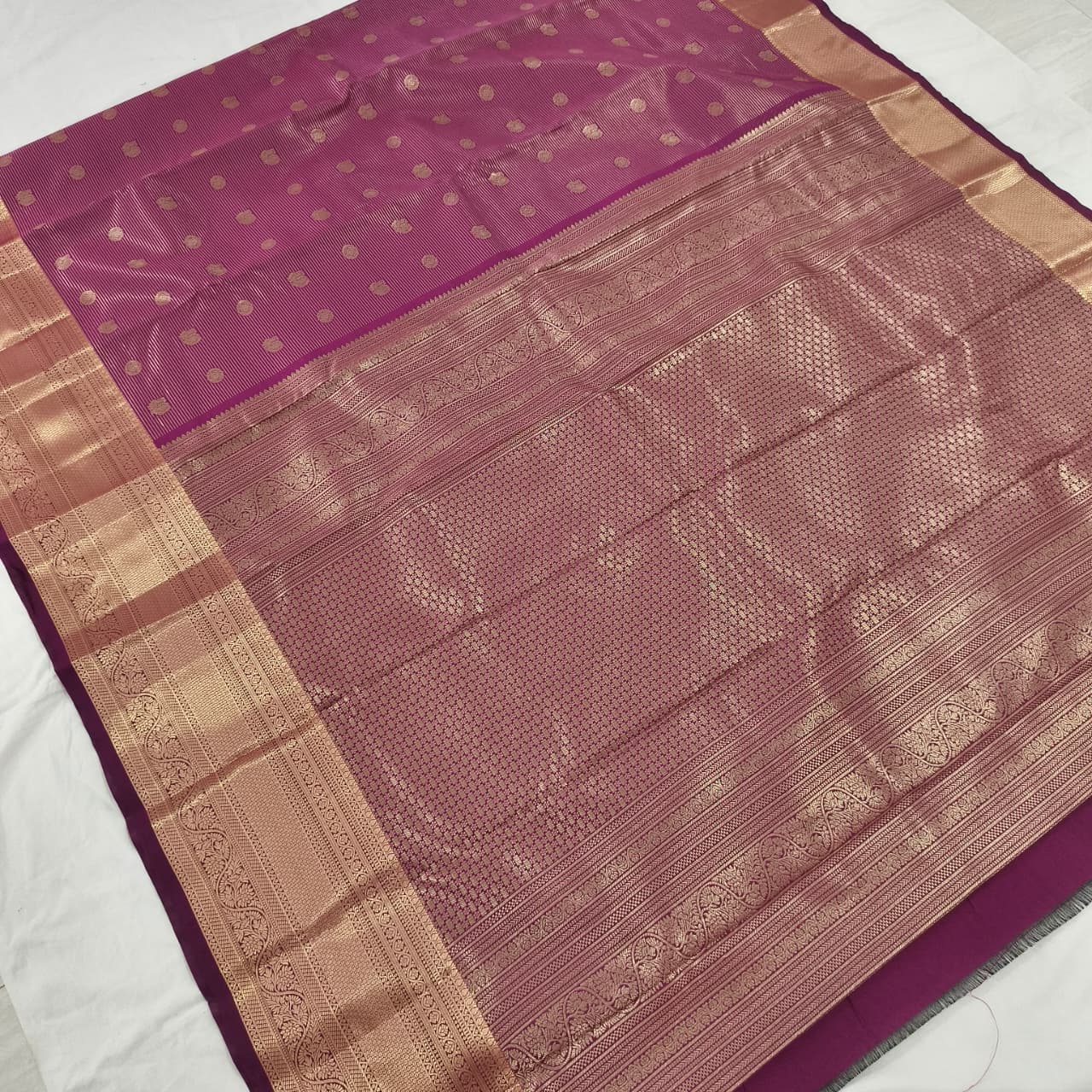 Semi Kanchipuram Silk Saree- Magenta Pink