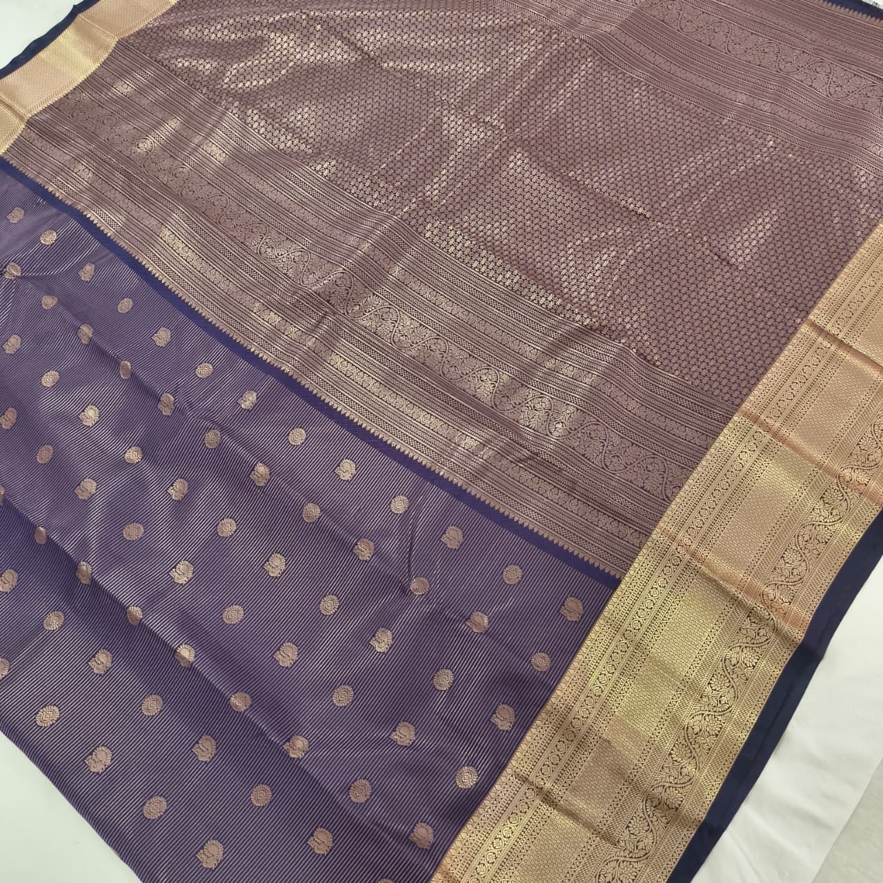 Semi Kanchipuram Silk Saree- Purple