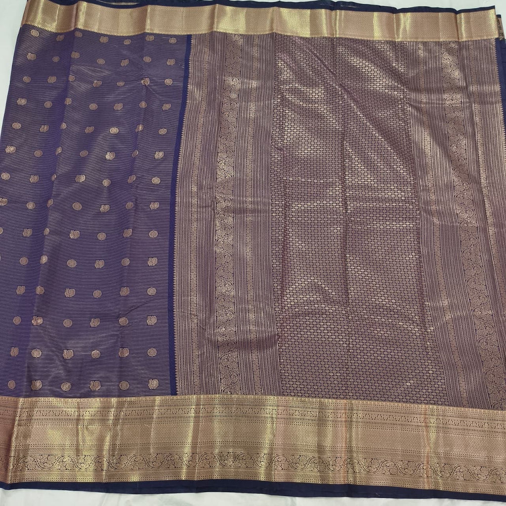 Semi Kanchipuram Silk Saree- Purple