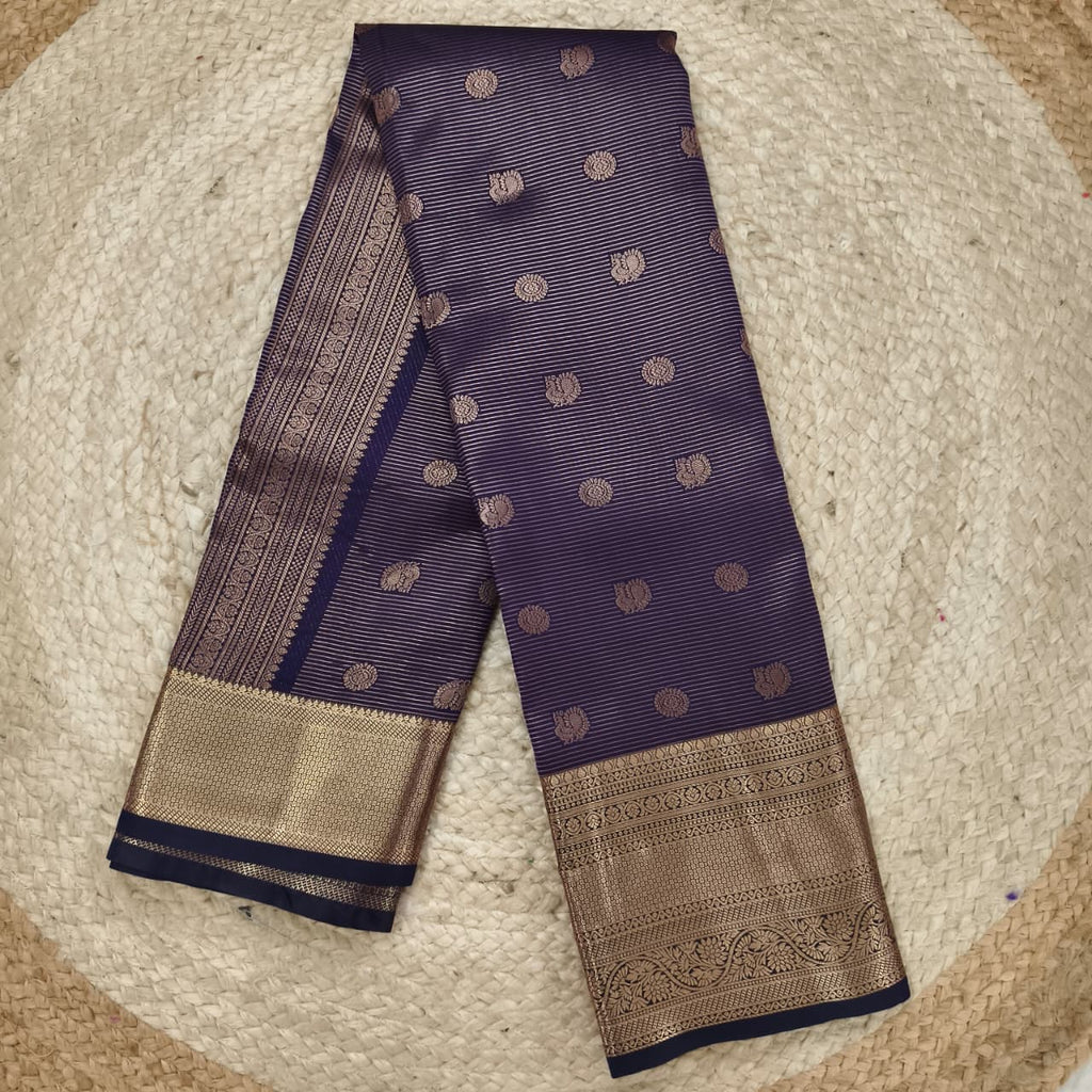Semi Kanchipuram Silk Saree- Purple