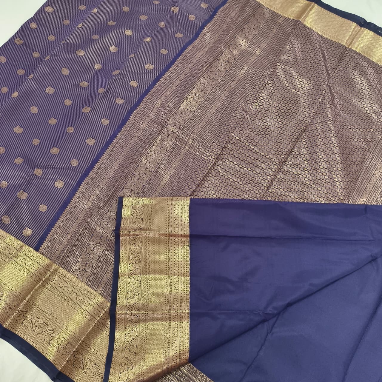Semi Kanchipuram Silk Saree- Purple