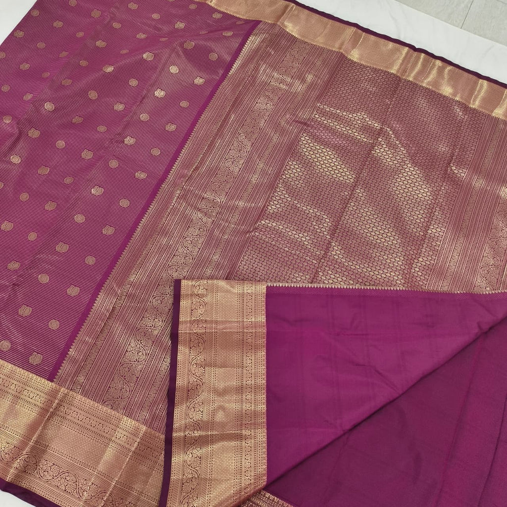 Semi Kanchipuram Silk Saree- Magenta Pink