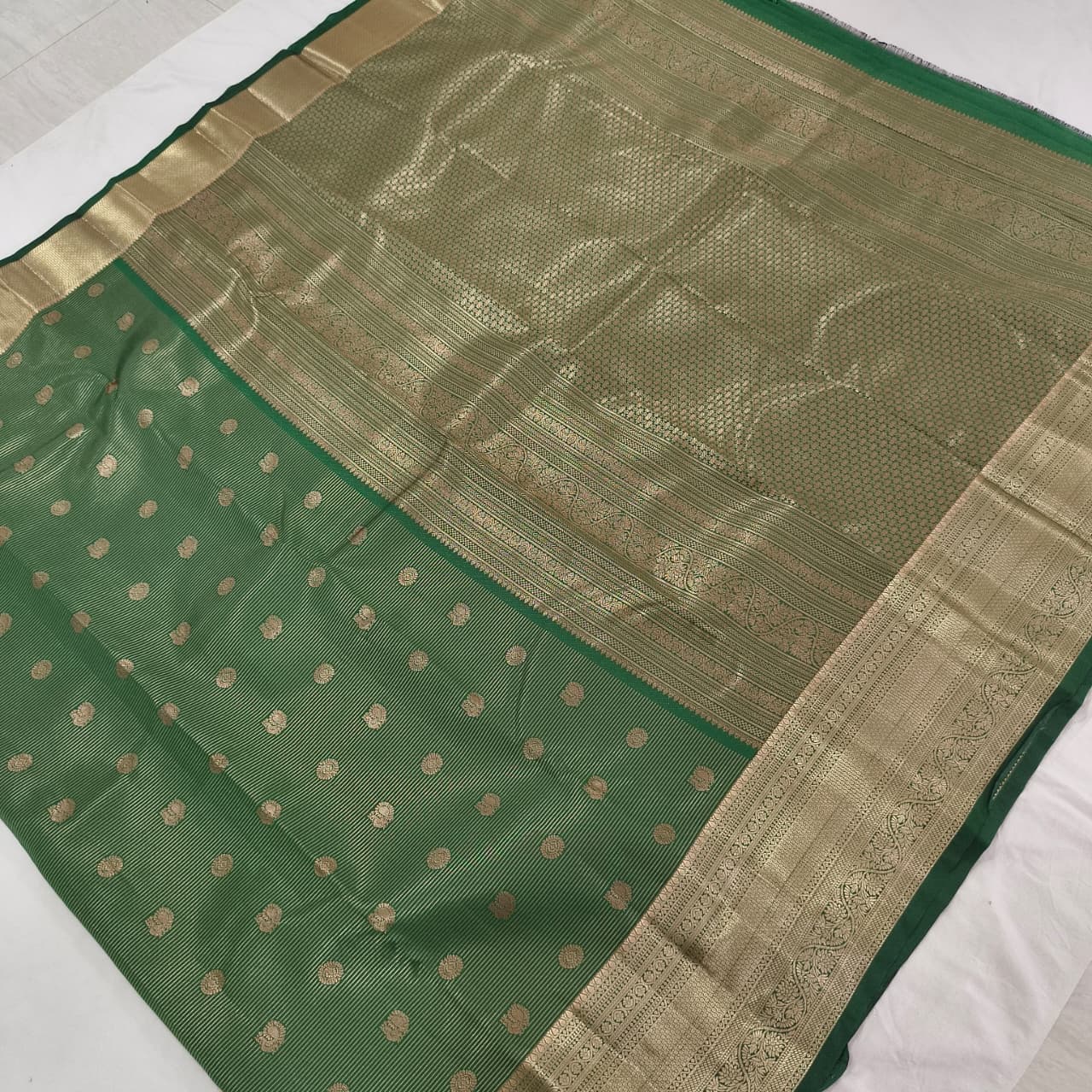 Semi Kanchipuram Silk Saree- Green