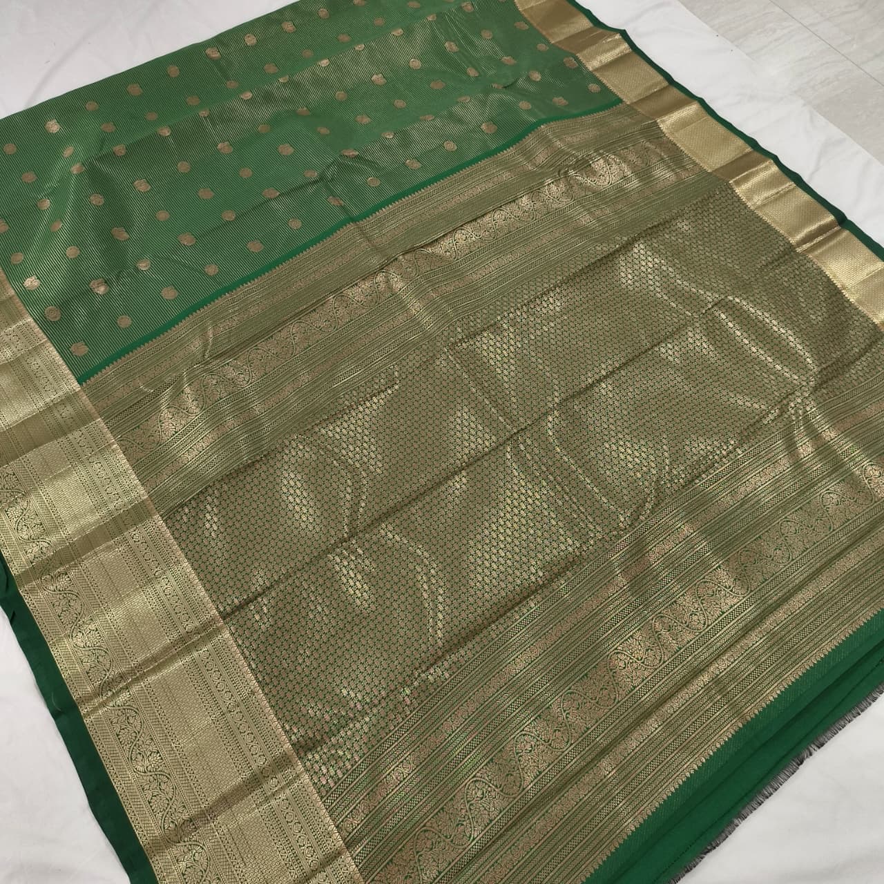 Semi Kanchipuram Silk Saree- Green