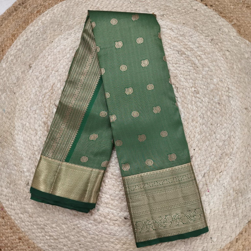 Semi Kanchipuram Silk Saree- Green
