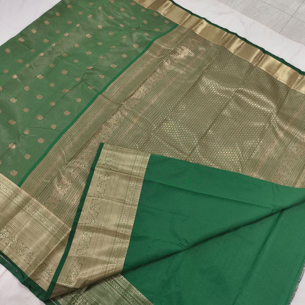 Semi Kanchipuram Silk Saree- Green