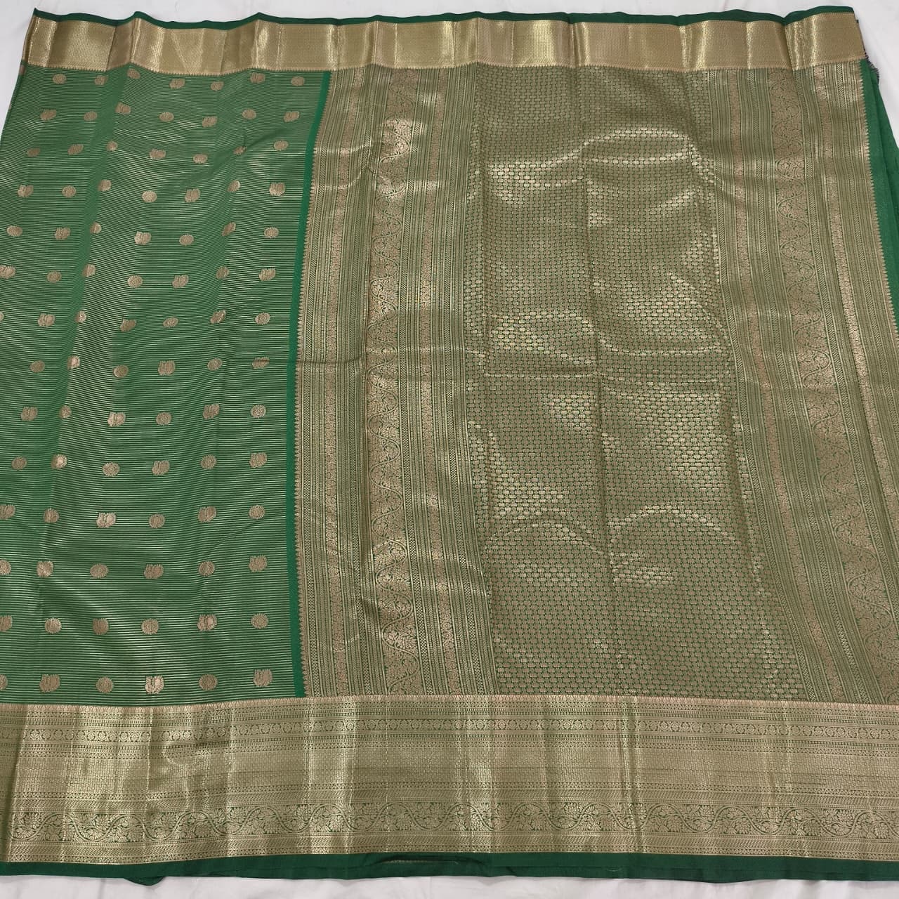 Semi Kanchipuram Silk Saree- Green